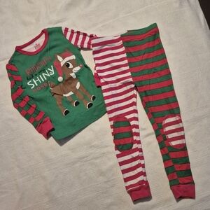 Rudolf Holiday boys size 3T pajama set, girls or boys 3T EUC